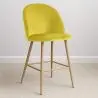 Buy Velvet Upholstered Stool - Scandinavian Design - 66cm - Bennett Yellow 61288 - prices